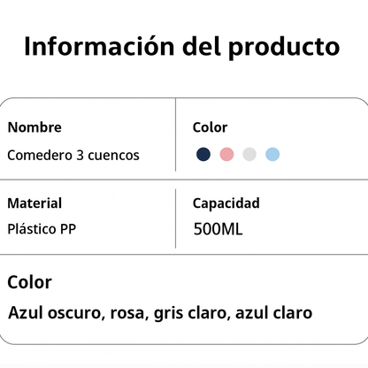 Comedero doble con dispensador de agua